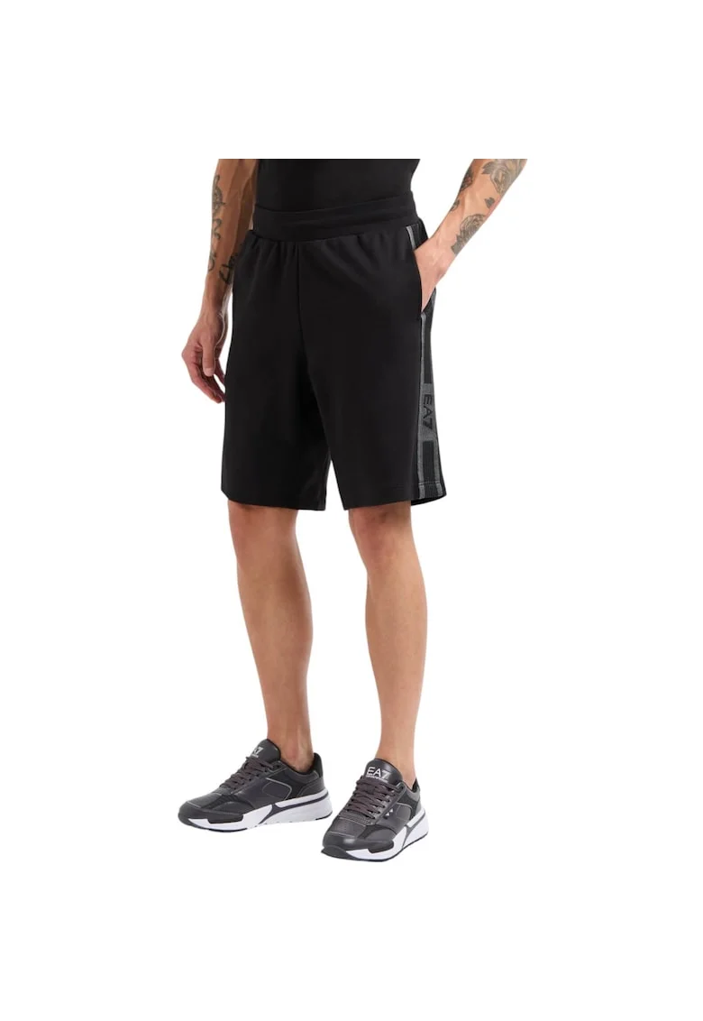 Short  EA7 Train Logo Bermuda 42502, Negru