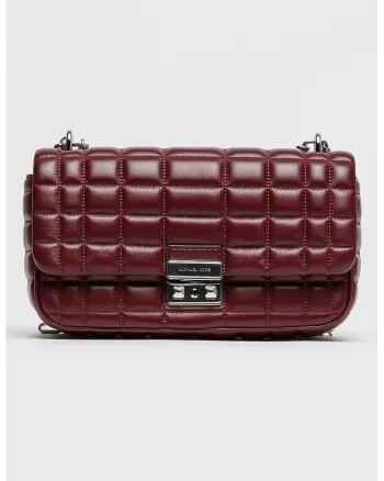 Geanta matlasata din piele Tribeca, Violet