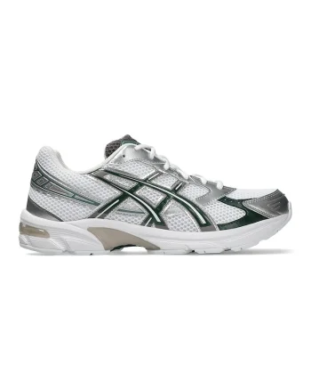 Pantofi sport din plasa cu garnituri din material sintetic Gel-1130, Negru/Alb murdar/Argintiu