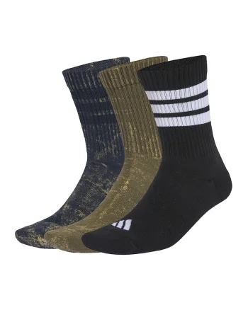 Set de sosete lungi unisex cu aspect decolorat - 3 Perechi, Negru/Verde masliniu/Bleumarin