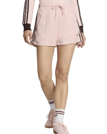 Blugi scurti cu snur si buzunare laterale, Negru/Roz pastel