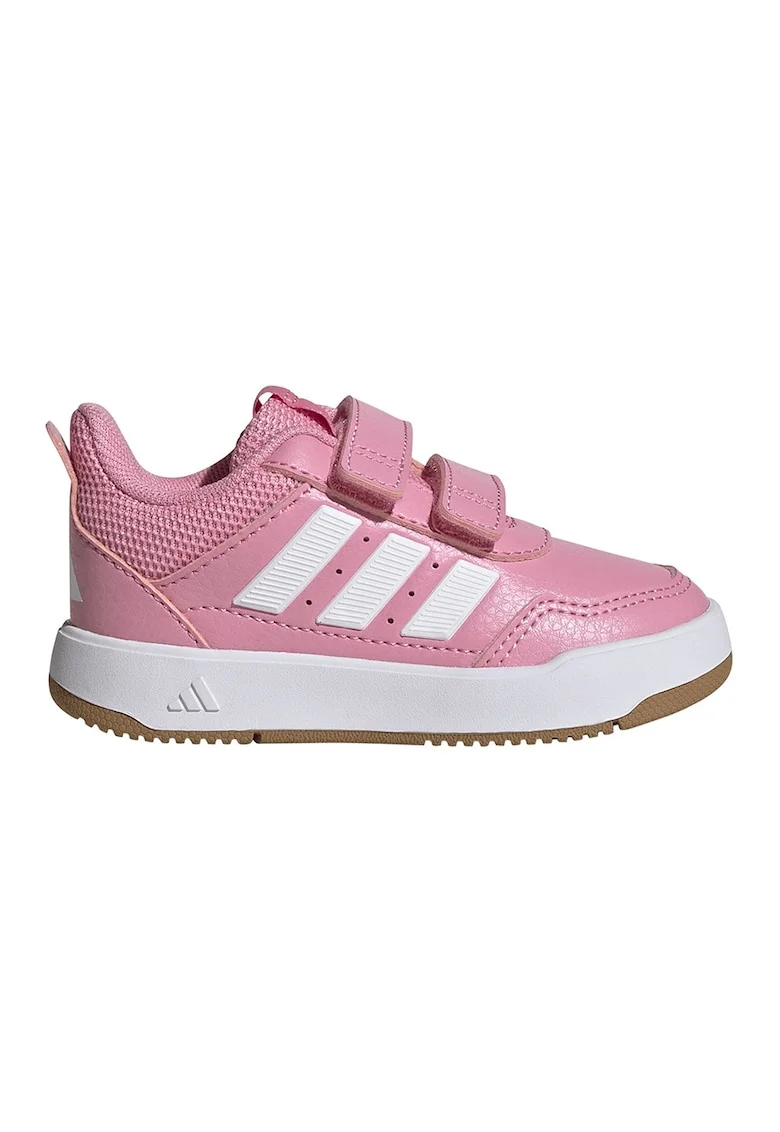 Pantofi sport Tensaur Sport 3.0 de piele ecologica cu velcro, Roz pastel/Alb optic