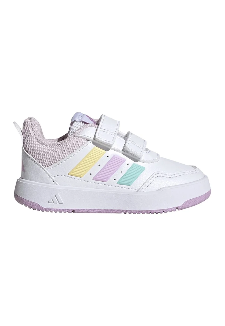 Pantofi sport Tensaur Sport 3.0 de piele ecologica cu velcro, Alb optic/Roz