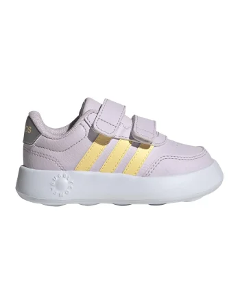 Tenisi Break Net 3.0 din piele ecologica cu velcro, Galben/Roz pal