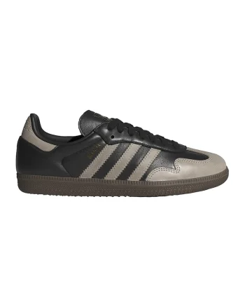 Pantofi sport Samba low-cut de piele, Negru/Maro taupe deschis