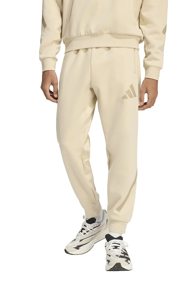 Pantaloni de trening relaxed fit cu snur Z.N.E., Maro camel/Bej deschis