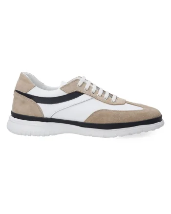Pantofi sport din piele naturala cu garnituri de piele intoarsa