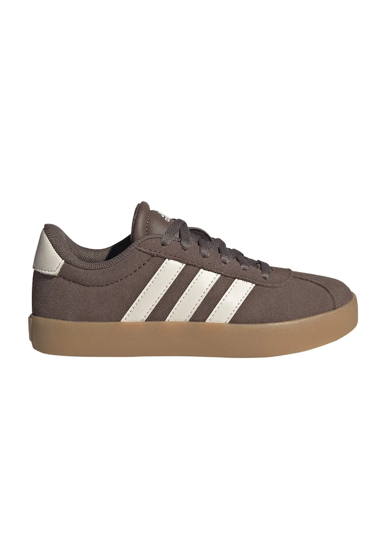 Pantofi sport VL Court 3.0 de piele intoarsa, Alb fildes/Maro pamantiu