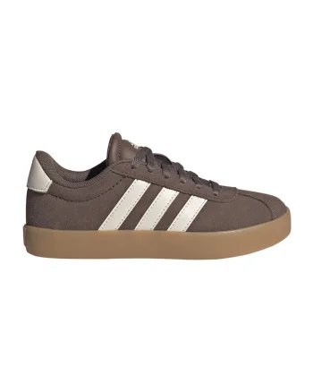 Pantofi sport VL Court 3.0 de piele intoarsa, Alb fildes/Maro pamantiu