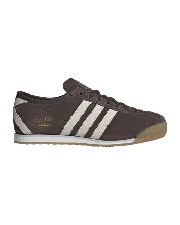 Pantofi sport Italia 70s de piele intoarsa, Alb fildes/Maro
