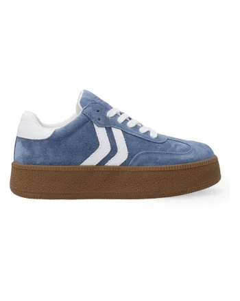 Pantofi sport flatform din piele intoarsa