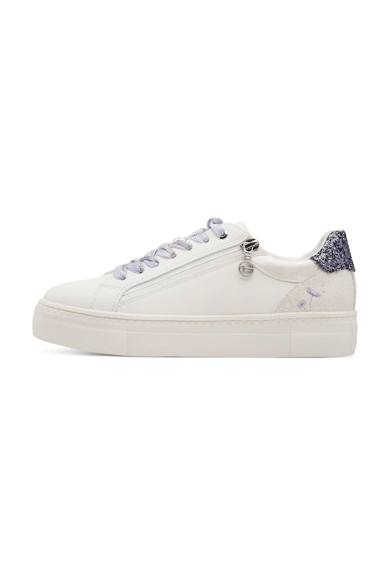 Pantofi sport low-cut cu detalii stralucitoare, Lila/Alb murdar