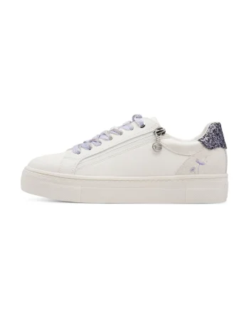 Pantofi sport low-cut cu detalii stralucitoare, Lila/Alb murdar