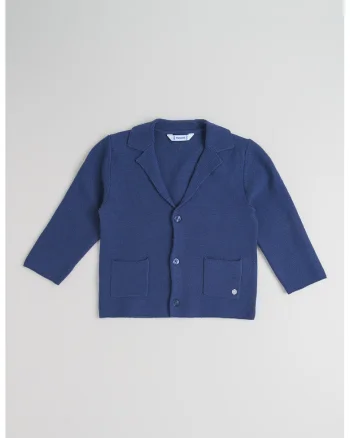 Cardigan din bumbac cu buzunare, Albastru inchis