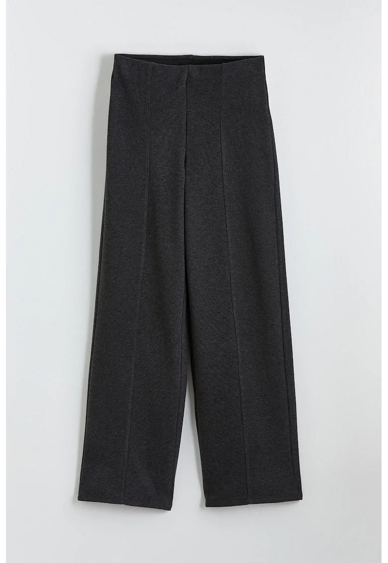 Pantaloni cu croiala ampla si talie elastica, Gri antracit