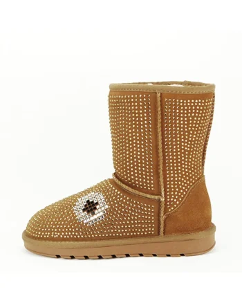 Cizme camel din piele naturala W8008 113 14072, Maro camel