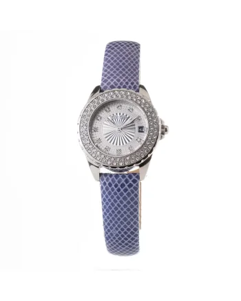 Ceas Dama,  Santorini Flower, inox, piele naturala, 30mm