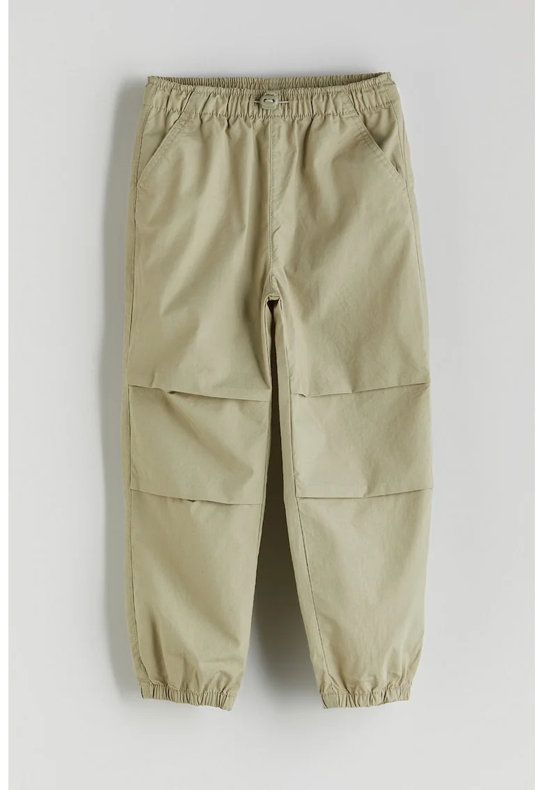 Pantaloni cu banda elastica cu snur in talie, Kaki