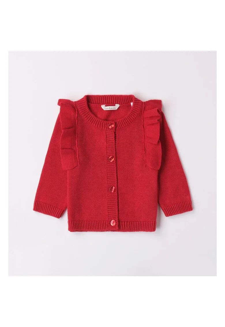 Cardigan cu volane pentru bebe fetite,  3.7713, Rosu, Rosu