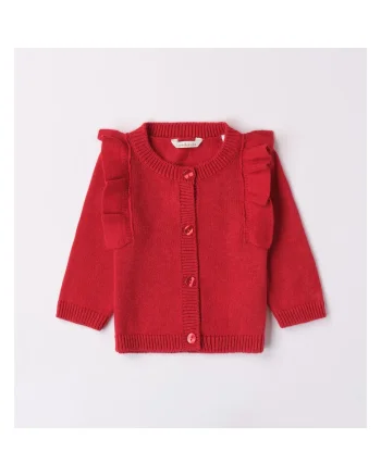 Cardigan cu volane pentru bebe fetite,  3.7713, Rosu, Rosu