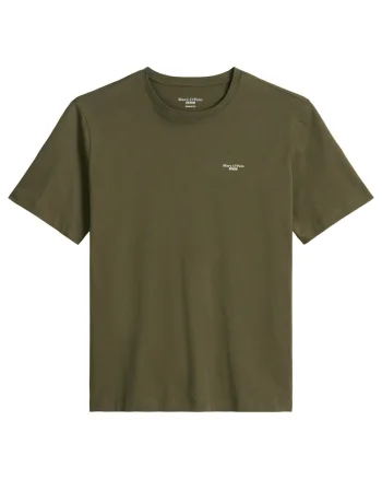 Tricou din bumbac organic cu detaliu cu logo discret, Verde masliniu