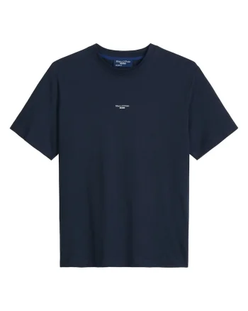Tricou lejer cu decolteu la baza gatului, Albastru inchis