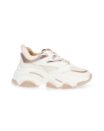 Pantofi sport cu piele intoarsa Progressive, Auriu rose/Alb murdar