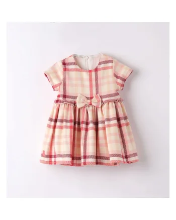 Rochie in carouri pentru bebe fetite,  3.7751, Roz/Bej