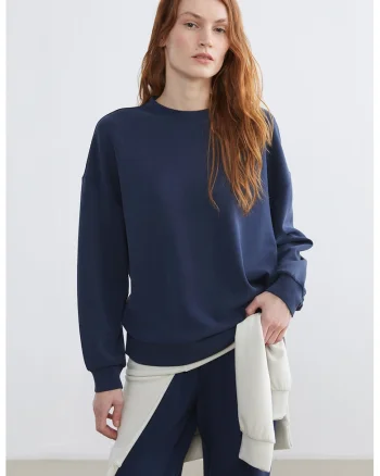 Bluza de trening din amestec de modal, Bleumarin