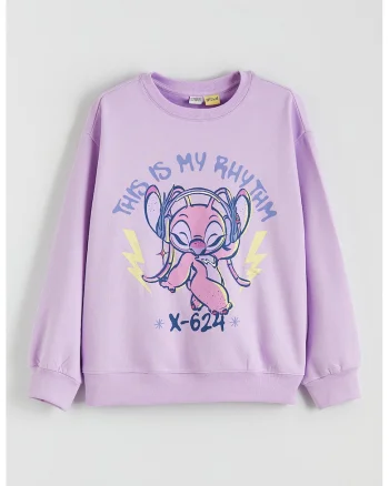 Bluza de trening din amestec de bumbac cu imprimeu cu inger, Lila