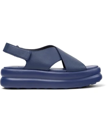 Sandale din piele cu platforma si bretele incrucisate Pelotas Flota Up, Albastru pastel