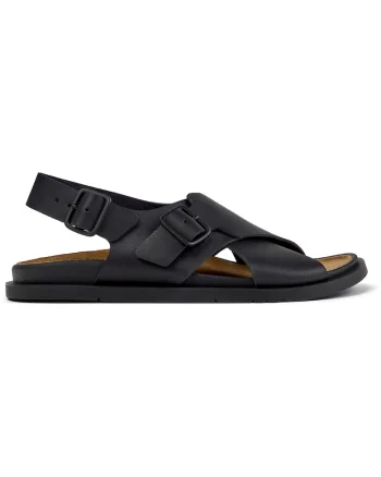 Sandale din piele Lluc, Negru