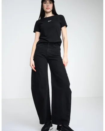 Tricou din bumbac cu logo, Negru