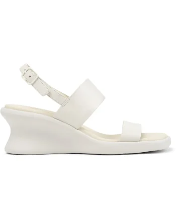 Sandale wedge din piele Louise, Alb/Alb murdar