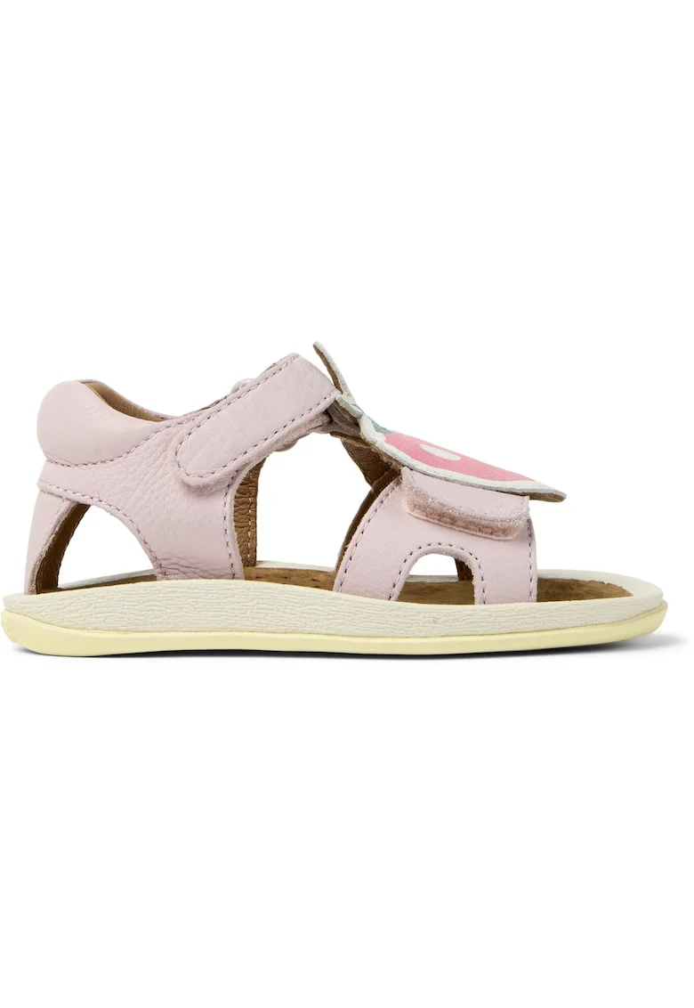 Sandale din piele cu velcroi Bicho Twins, Galben/Freak rose