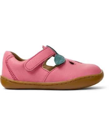 Pantofi din piele cu velcro, Rosu