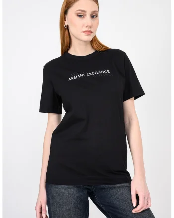 Tricou regular fit cu decolteu la bazza gatului, Negru/Alb optic