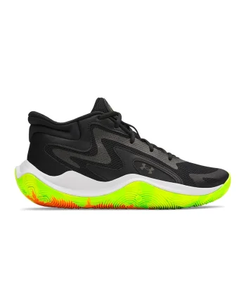 Pantofi mid-cut Jet '25 cu detaliu logo pentru baschet, Negru