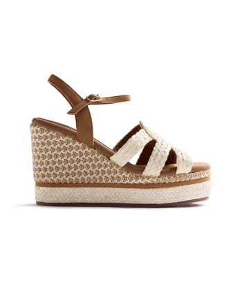 Sandale wedge cu aspect impletit Karatina, Maro