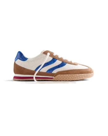 Pantofi sport textili Blomkest, Bej/Albastru