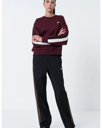 Bluza de trening cu insertii contrastante, Violet tyrian