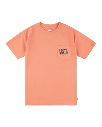 Tricou cu decolteu la baza gatului si imprimeu pe partea din spate, Roz somon/Galben pal/Albastru