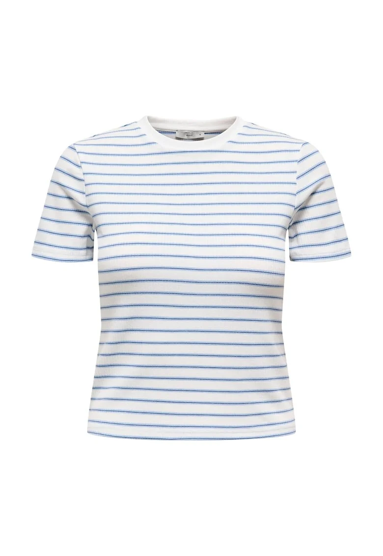 Tricou slim-fit cu dungi Lupe, Alb/Albastru