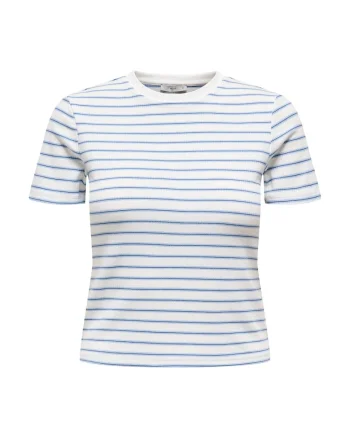 Tricou slim-fit cu dungi Lupe, Alb/Albastru