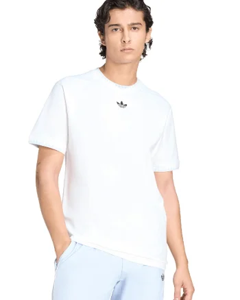 Tricou lejer cu logo discret pe piept, Alb