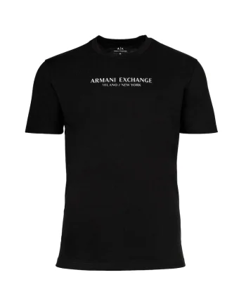 Tricou cu decolteu la baza gatului si logo, Alb/Negru