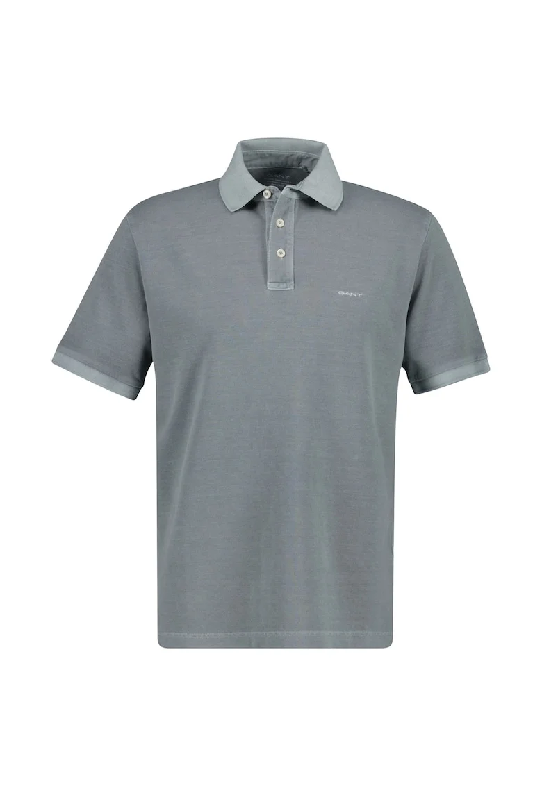 Tricou polo din bumbac Washer, Alb/Gri carbune