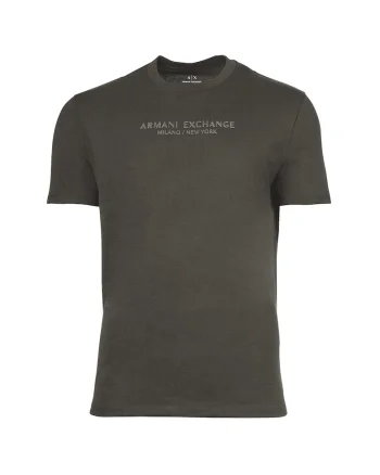 Tricou cu decolteu la baza gatului si logo, Gri antracit