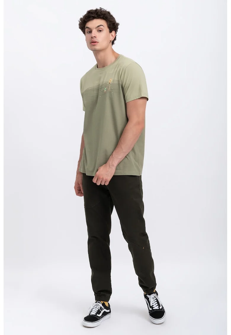 Tricou unisex cu imprimeu grafic, Verde sparanghel