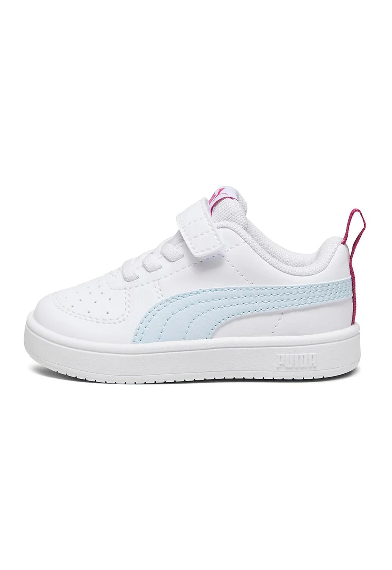 Pantofi sport unisex Rickie AC+ din piele ecologica cu inchidere velcro, Alb/Albastru pastel/Roz